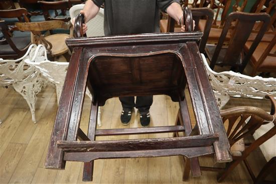 A Chinese rosewood yoked back chair